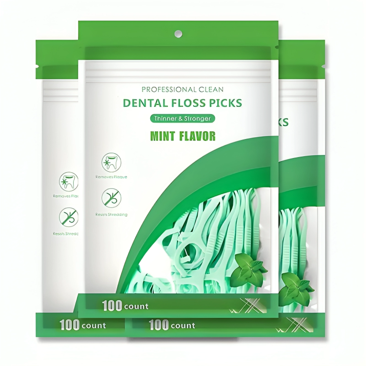 100pcs Of Dental Flosser Picks, Mint Flavor Deep Cleaning