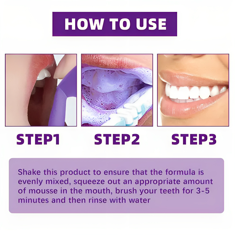 Purple Foaming Teeth Whitening Oral Refreshing