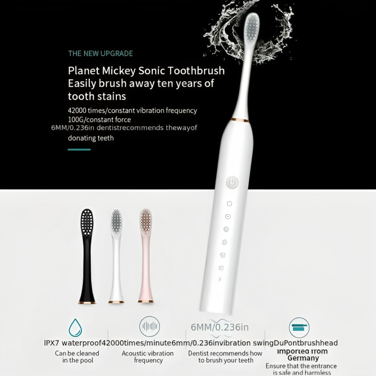 Black/White Ultra Whitening Sonic Electric Toothbrush